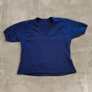 Free People Movement Navy V-Neck Sweatshirt